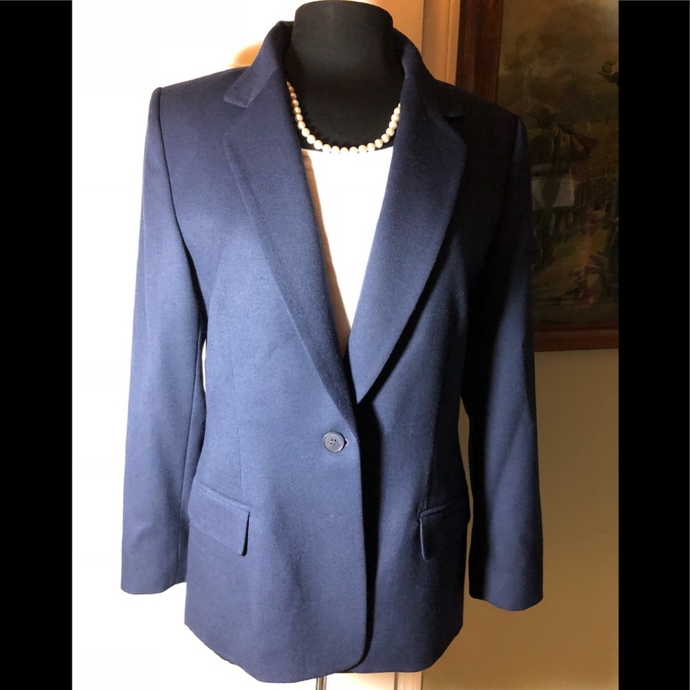 Pendleton Classic Navy One Button Wool Blazer 10 - image 4